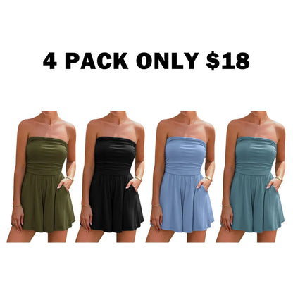 Strapless Tube Beach Vacation Romper
